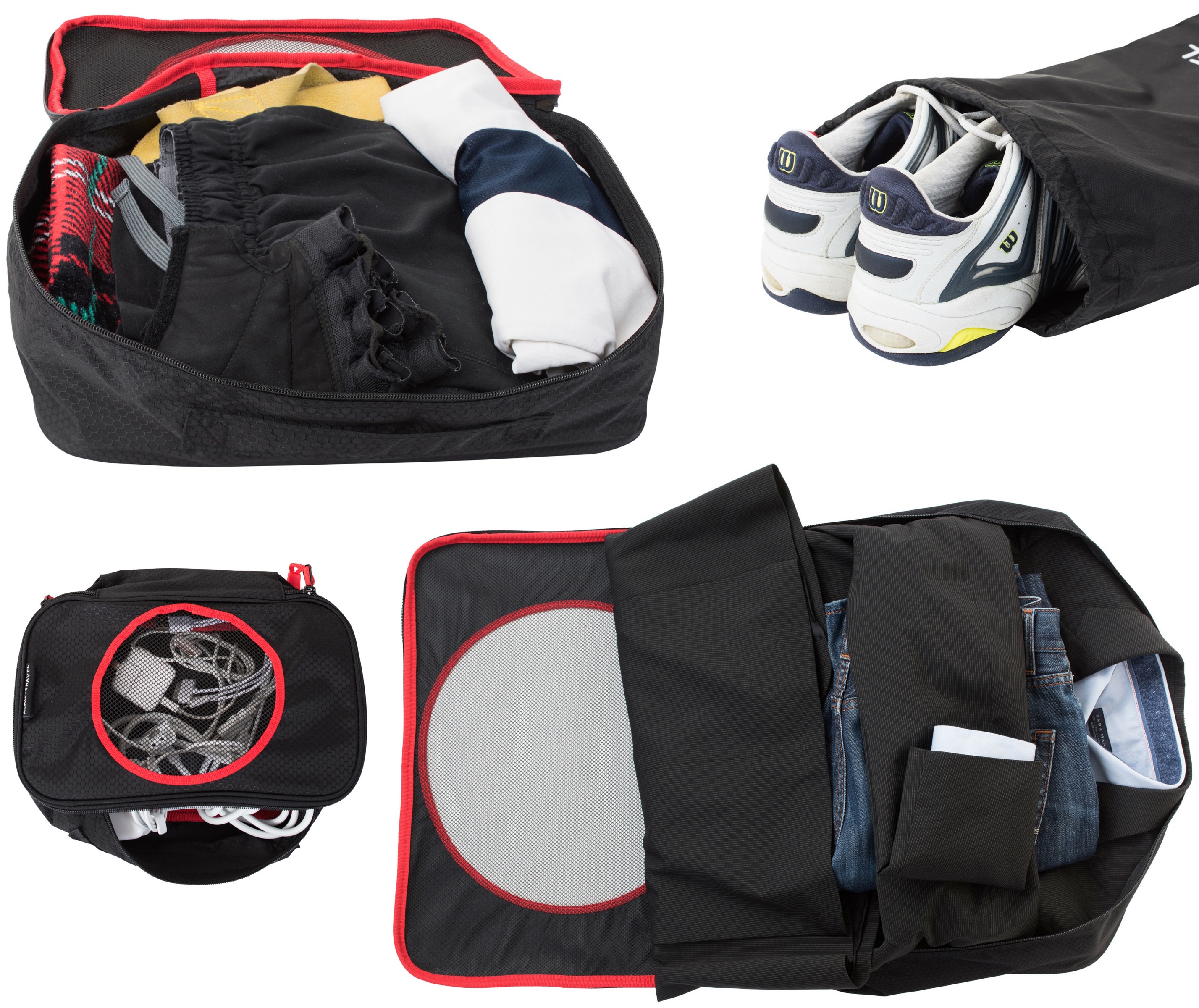 Alku Packing Cubes BLACK-lifestyle